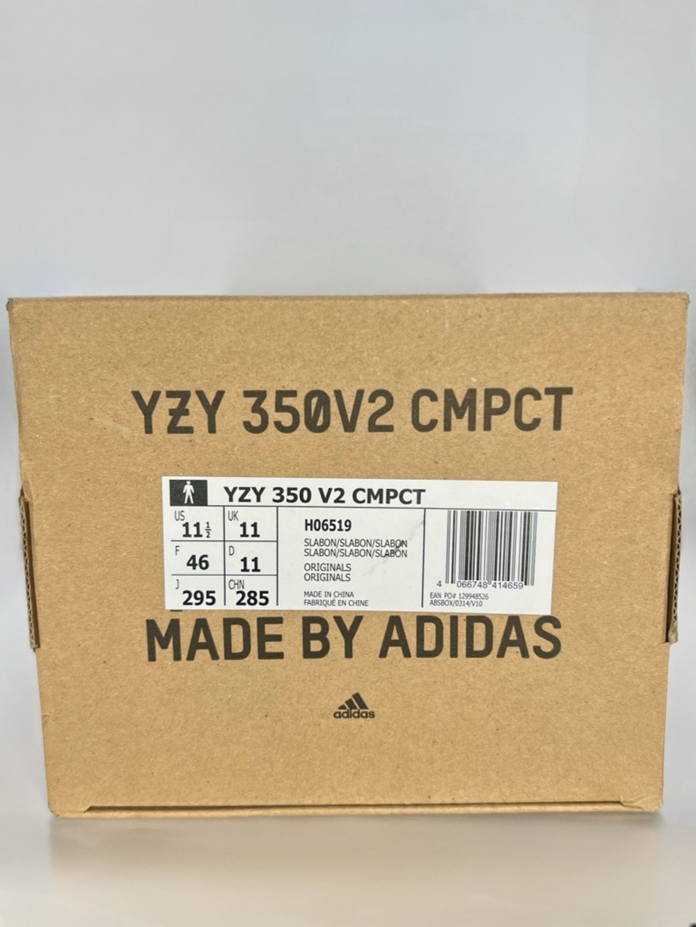 Adidas Yeezy Boost 350 V2 CMPCT Slate Bone Mens 11.5 NWT - Picture 8 of 10